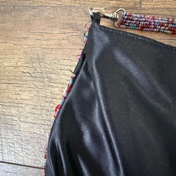 Funky Beaded Button Shoulder Bag Multi Color Boho Chic
